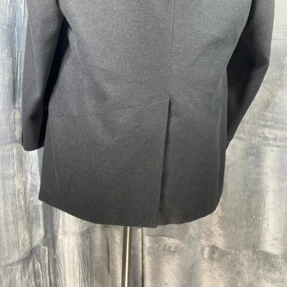 Vintage Camel Hair Blazer 46L Black Two Button Sport Coat Old Money Suit Jacket